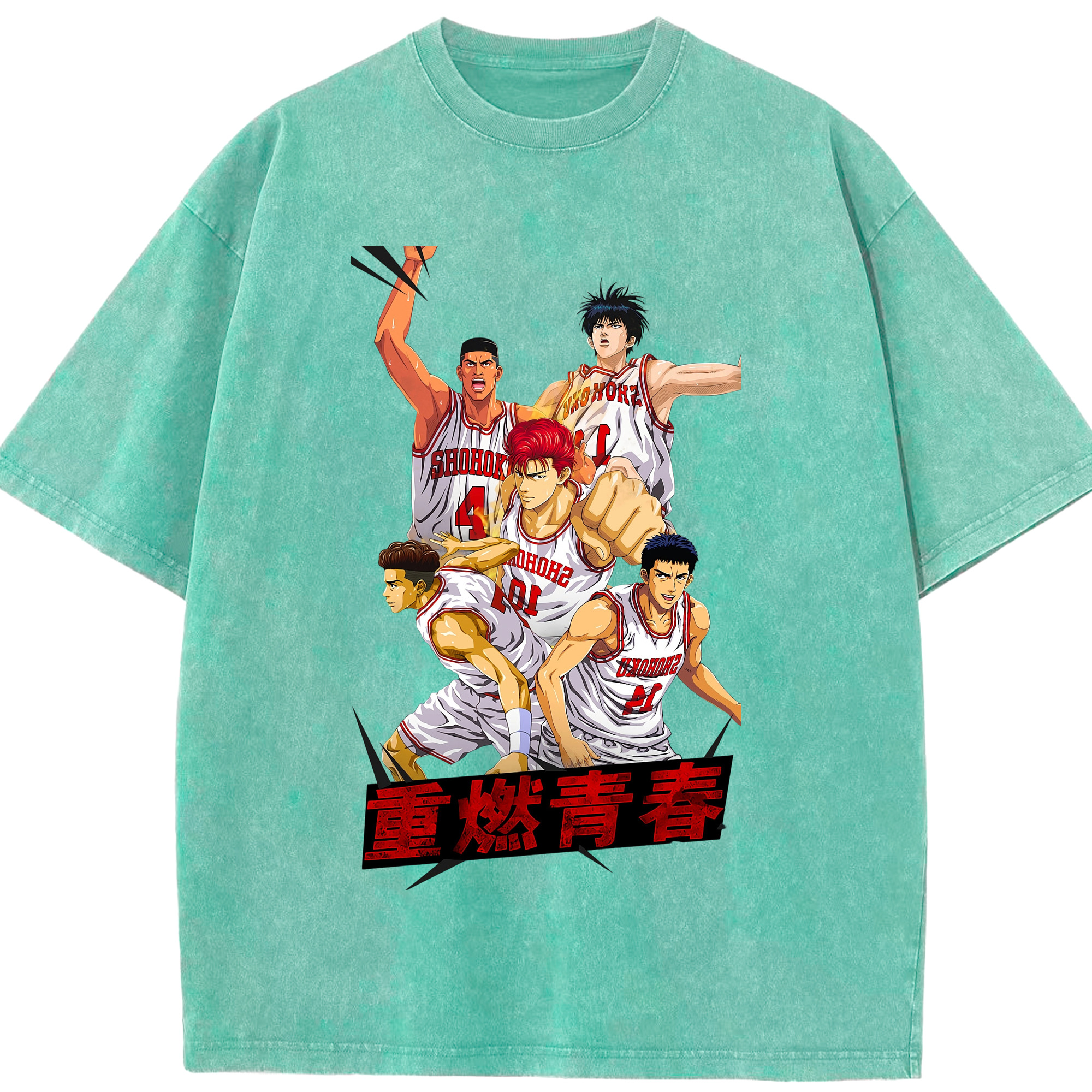 （画像用） SLAM DUNK／スラムダンク 綿100% ヴィンテージ風 半袖Tシャツ（フロントプリント）